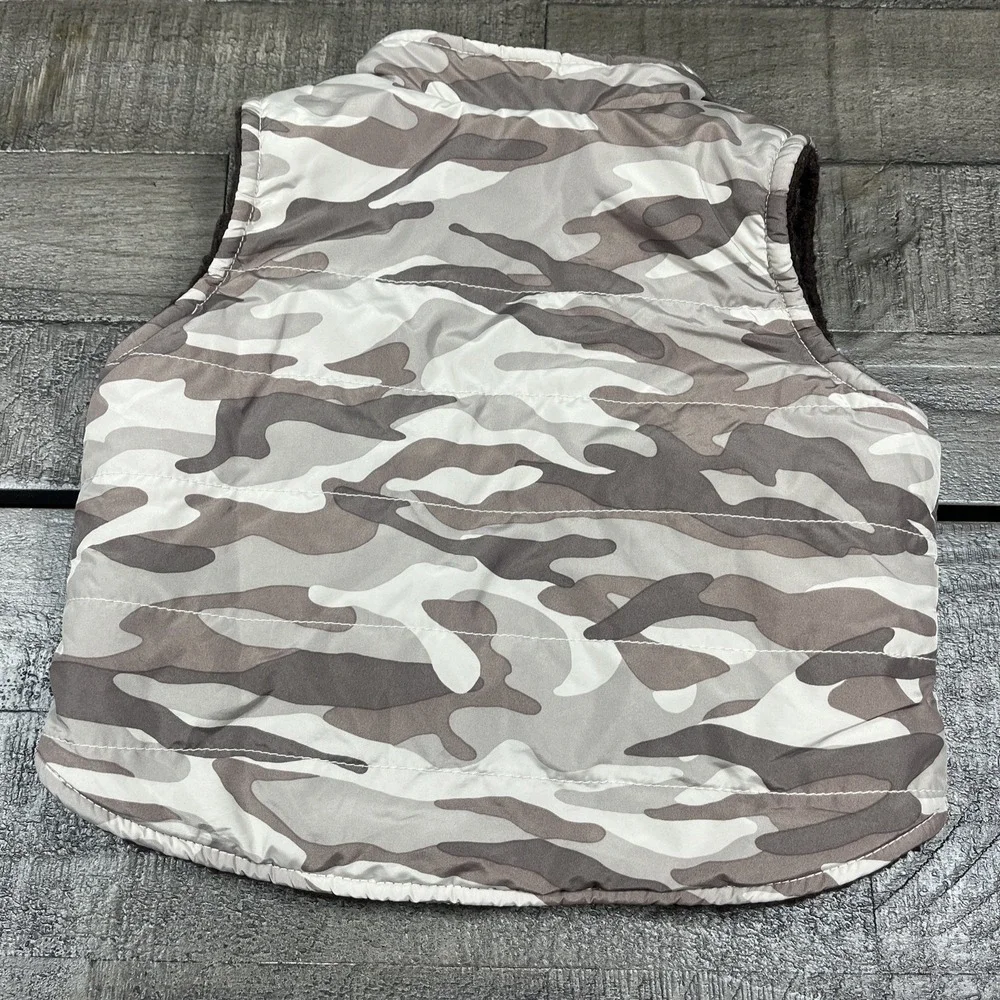 Baby Gap Vest Puffer‎ 0-6 Months Army Military Camp Sherpa Lined